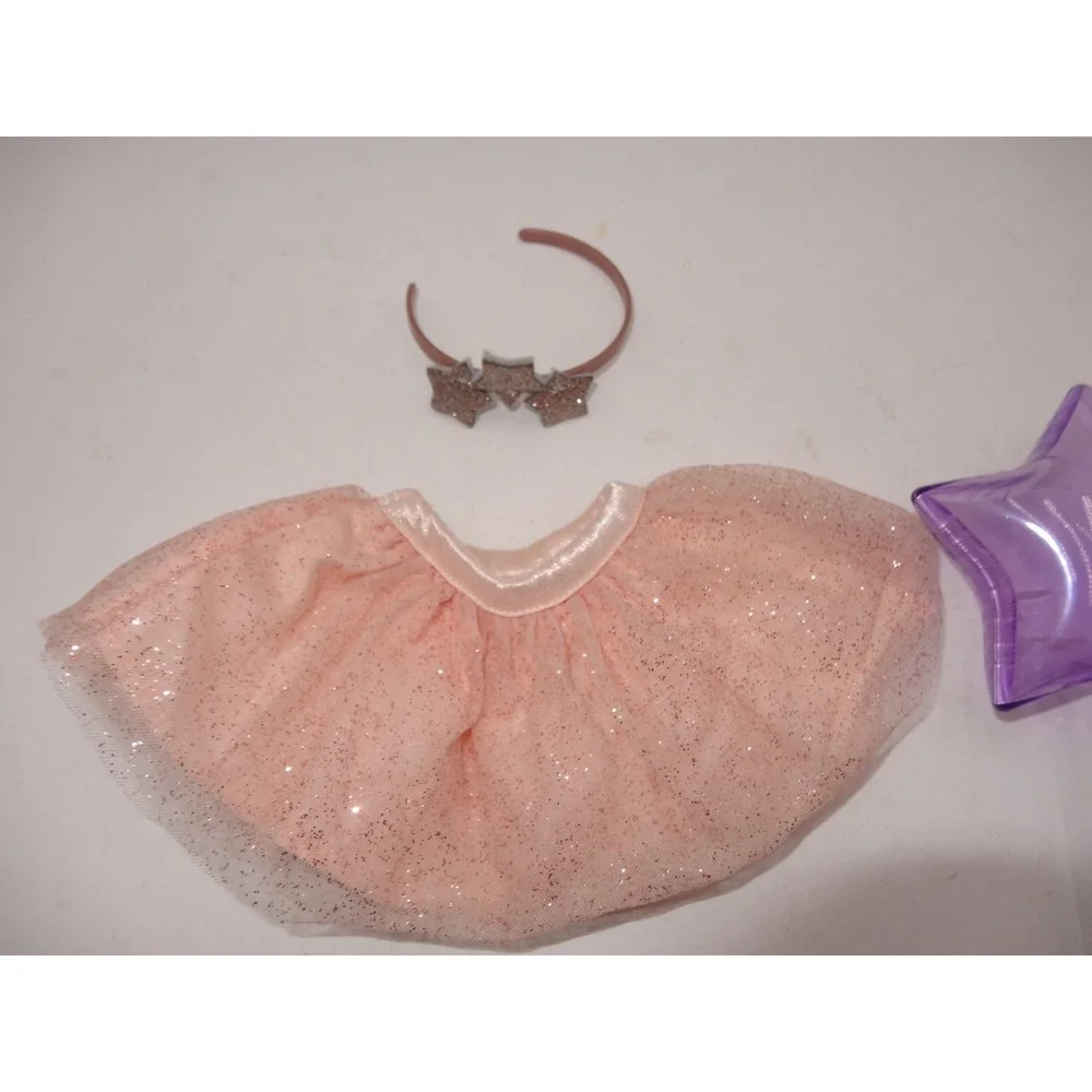 American‎ Girl Tenney Grant Sparkle Glitter Tulle Doll Skirt Tutu Headband Star